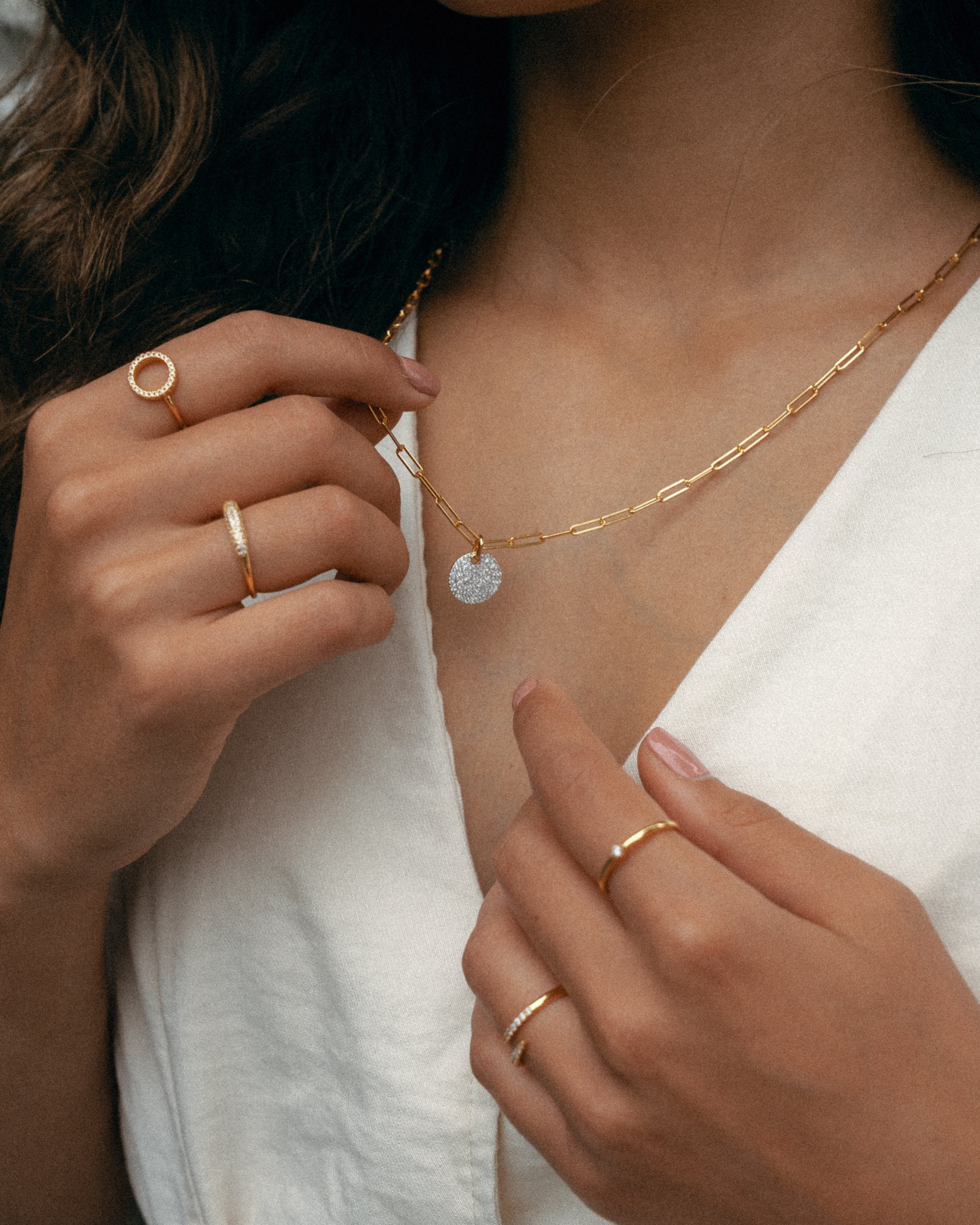 Moon necklace set - Gold