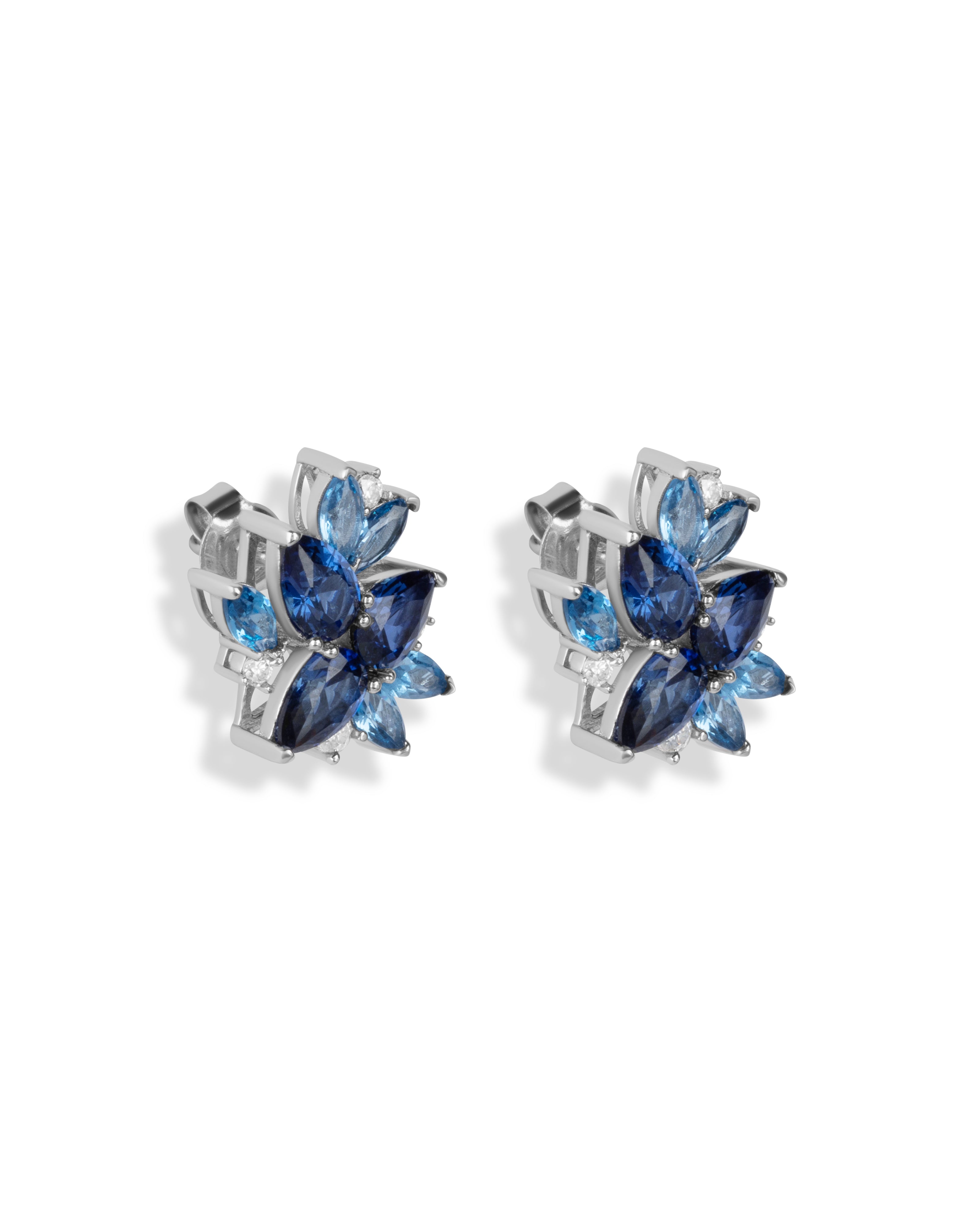 Rozen oorbellen - Blauw