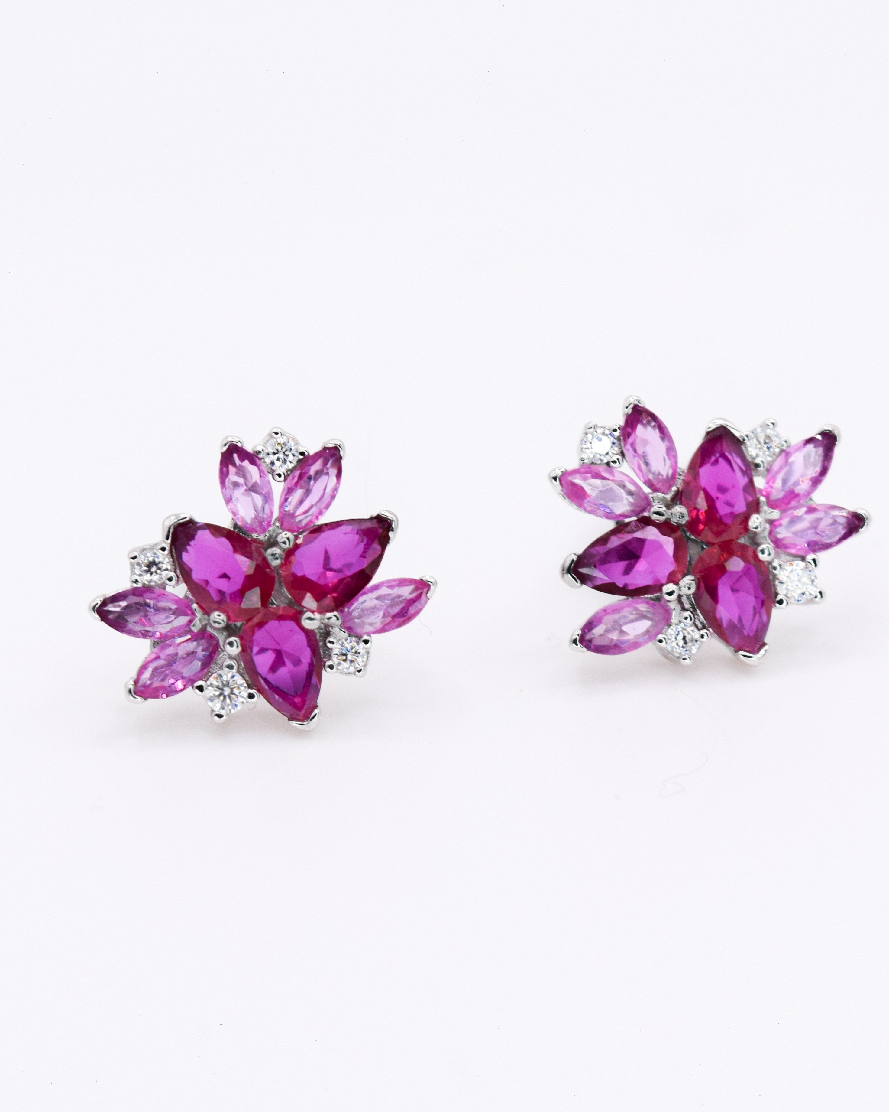 Rose earrings - Pink