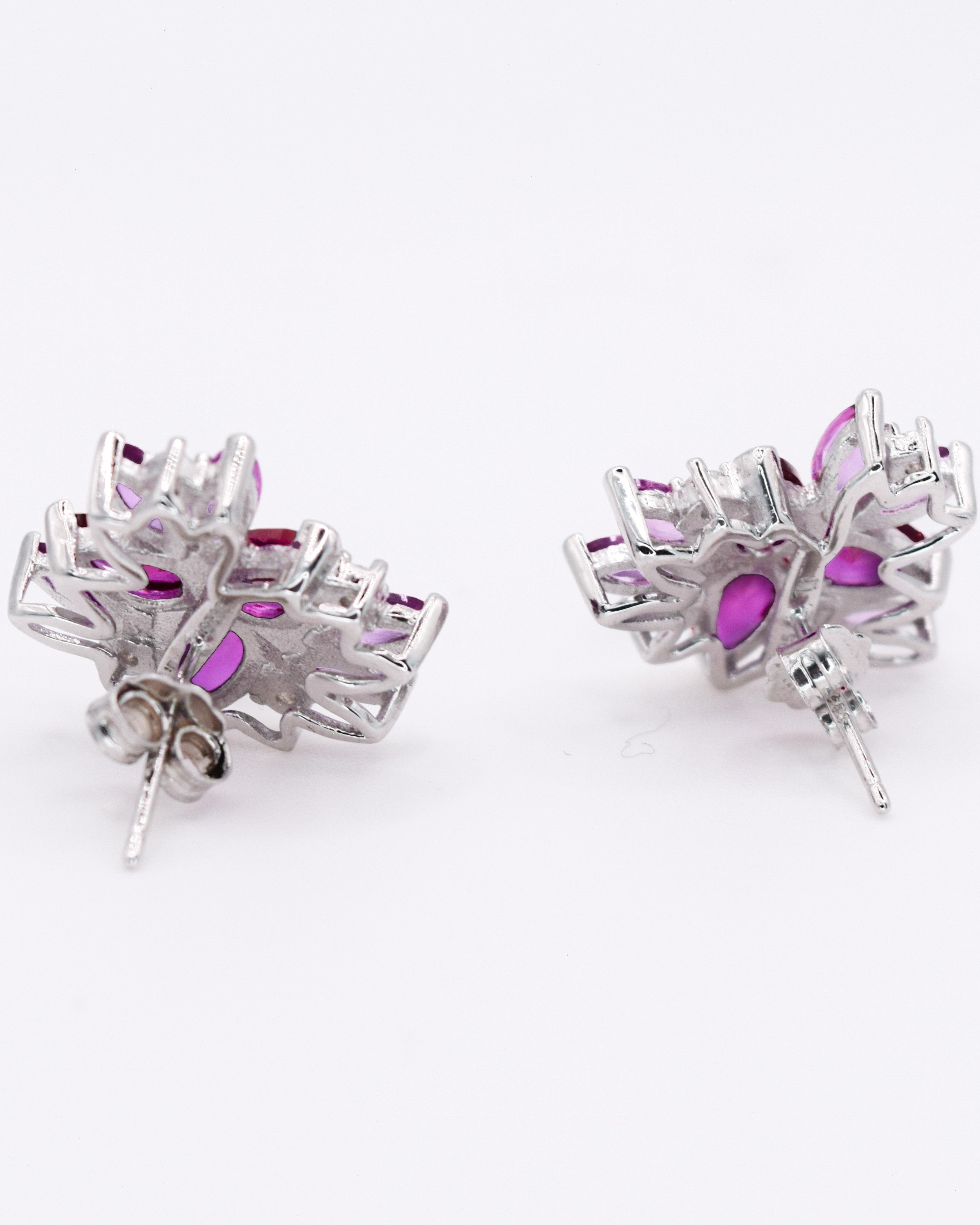 Rose earrings - Pink