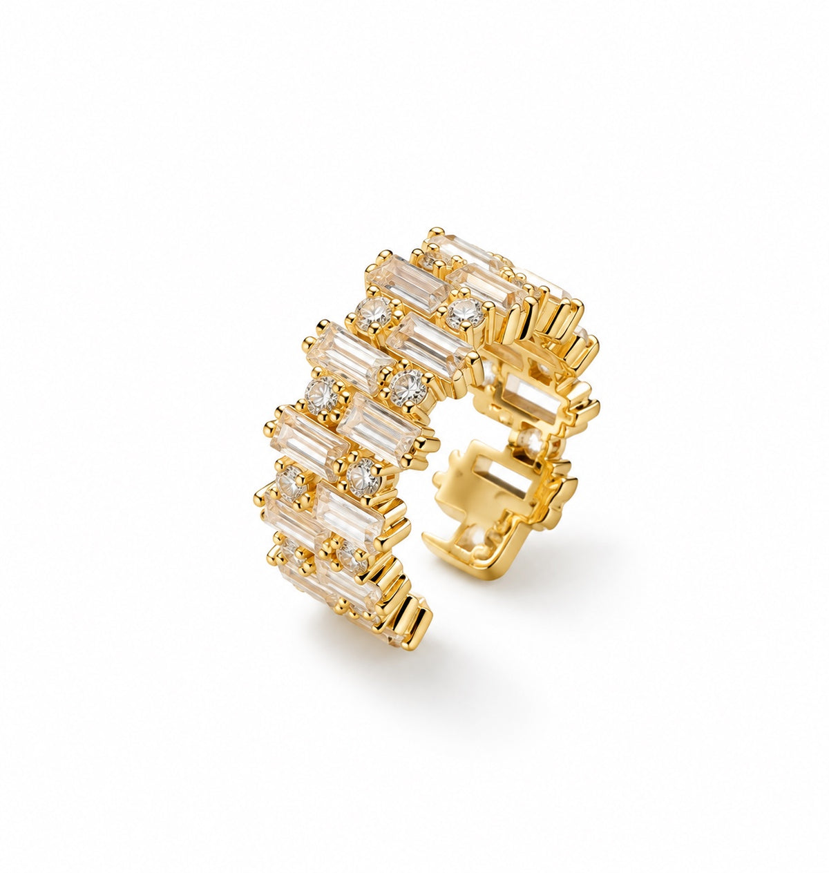 Angled side view of Matilda Ear Cuff - Gold by Roberta Amsterdam
