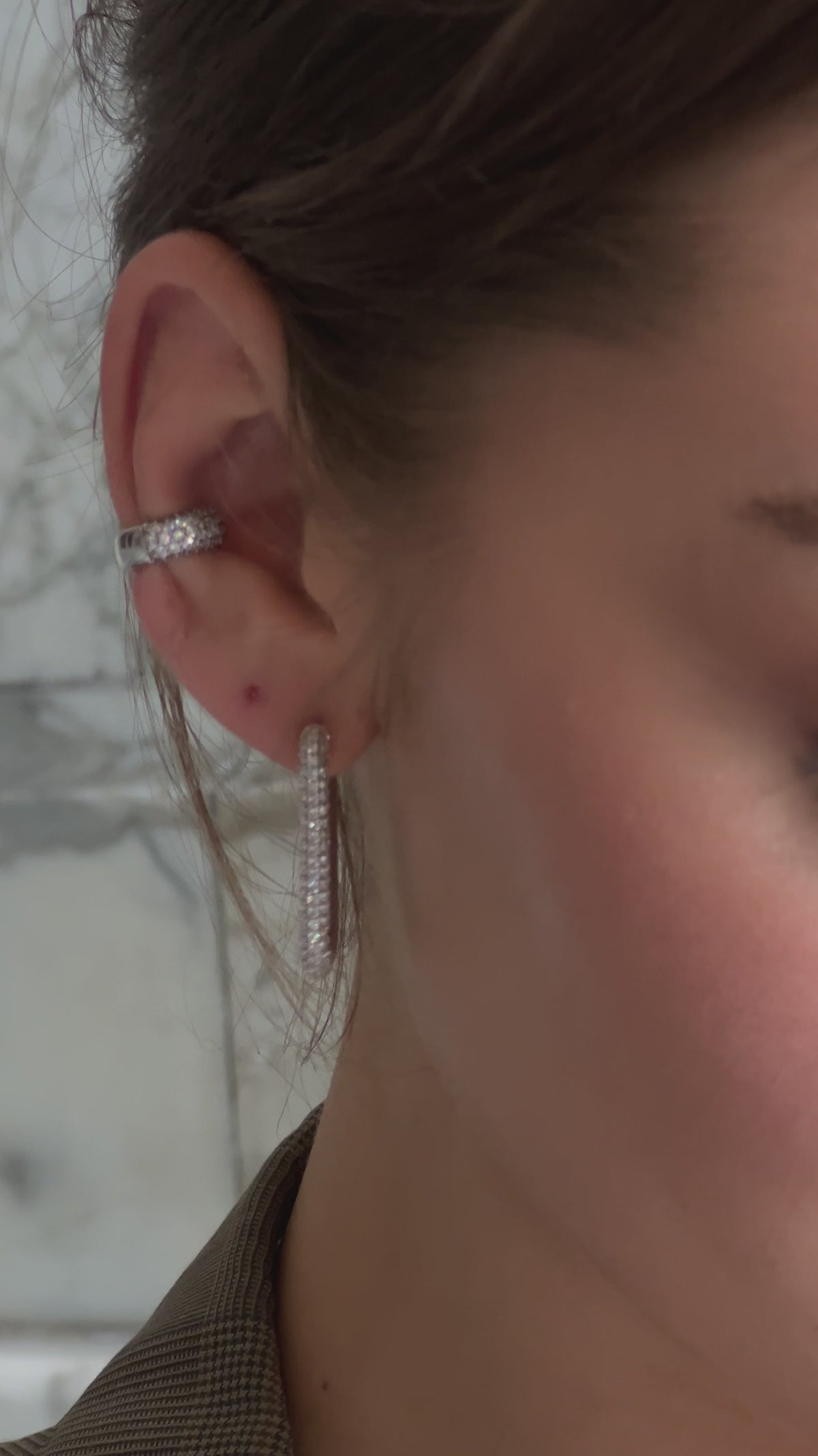 Petra Hoops Silver — in motion