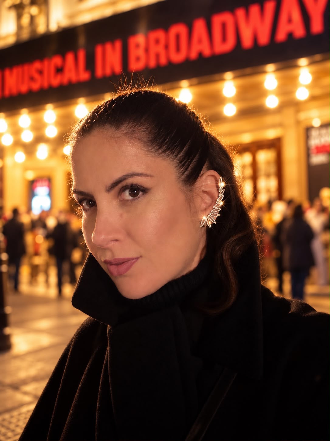 Styled by you — sparkling ear climbers worn on an evening out